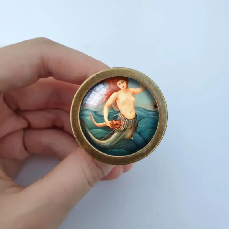 Dresser Knobs, Pull Glass Cabochon Knob