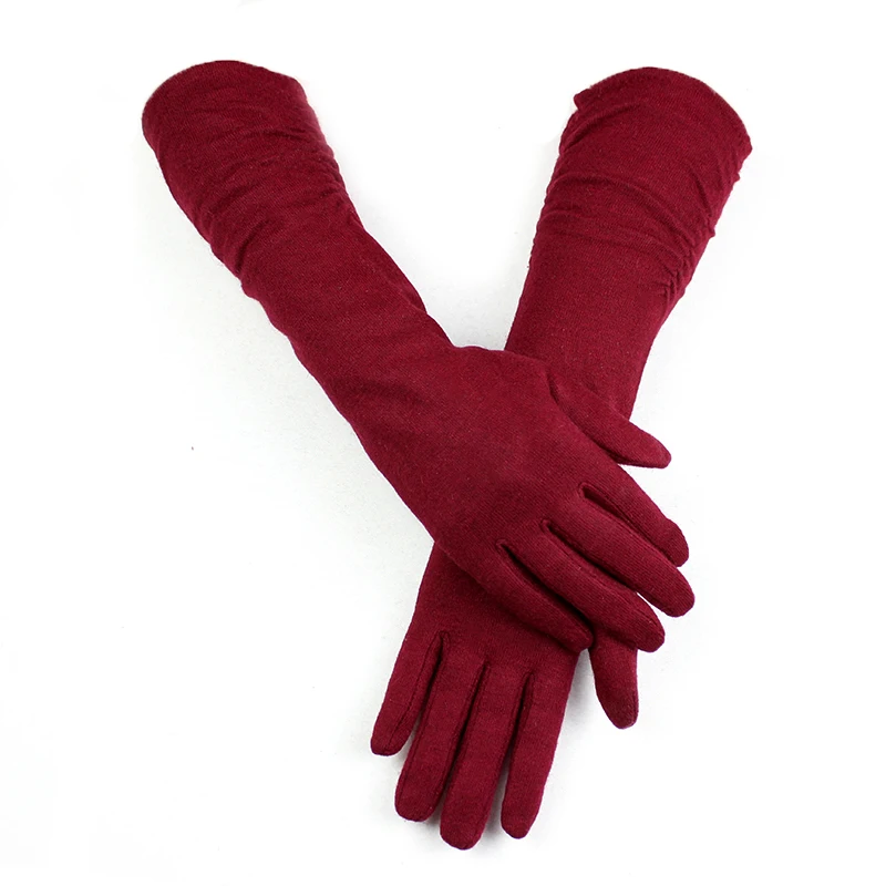 

Guantes Mujer Real Time-limited Women Gloves New Female Models Lengthen Elastic Knitted Gloves Fashion Long Mittens Solid