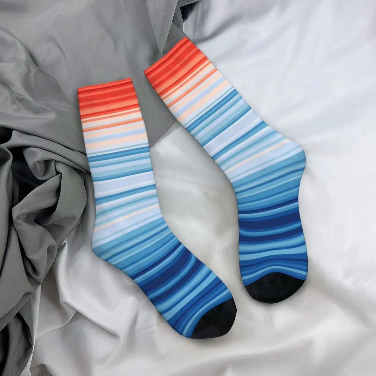 

New Men's Socks Crazy Climate Change Stripes Sock Polyester High Quality Women Stockings Spring Summer Autumn Winter