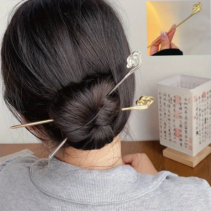 Women's Elegant Hair Stick Chinese Style Auspicious Cloud Hair Stick Daily Party Wear Girl Jewelry Accessories Hair Accessory 1pc