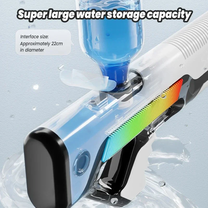 Fully Electric Shooting Burst Water Gun Toys, Summer Swimming Pool High-Pressure Strong Automatic Water Absorption Toy For Boys 4
