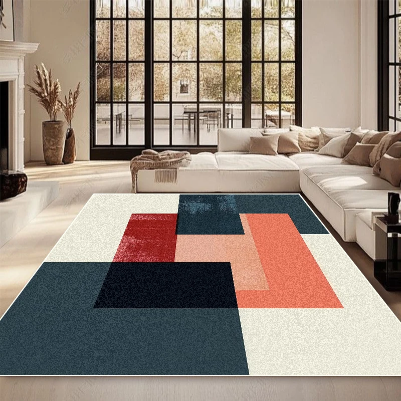 Modern Decoration Living Room Carpet Fashion Geometric Design Large Rugs Bedroom Non-slip Rug Hall Sofa Side Plush Floor Mats 2