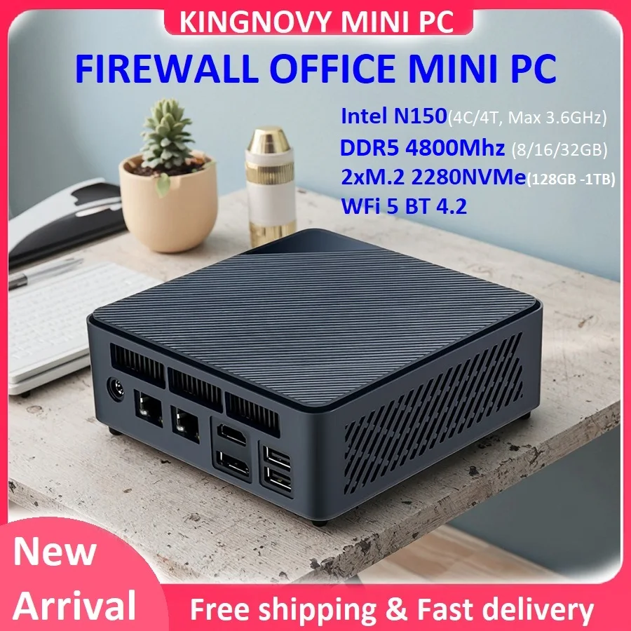 Intel N150 Office Mini PC Firewall 2*2.5G LAN i226 2*M.2