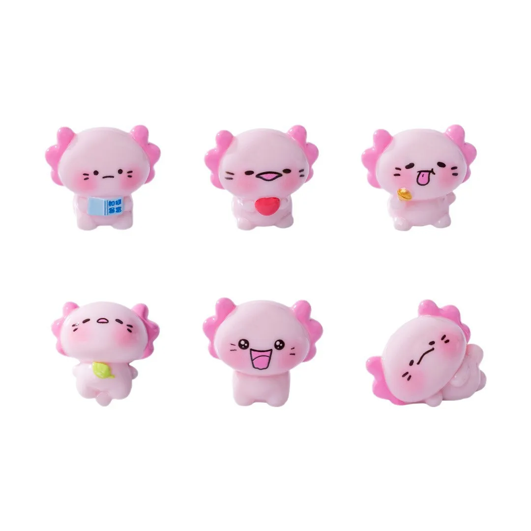 30pcs Mini Resin Pink Axolotl Miniature Cartoon Axolotl Ambystoma Tiny Animal Figures Ornament for DIY Fairy Garden Decoration 6