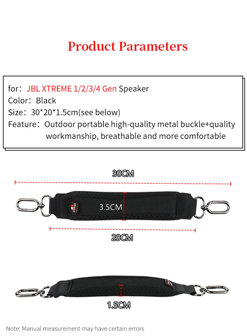 Portable Handle for JBL XTREME 1 2 3 4 Gen Speaker Handle Strap XTREME1/2/3/4 Outdoors Travel Carrying Accessories