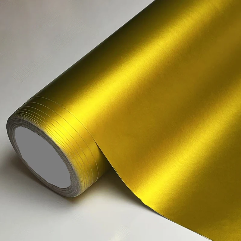 Premium Matte Satin Metallic Gold Vinyl Wrap Film Auto Aufkleber Aufkleber mit Air Release selbstklebend