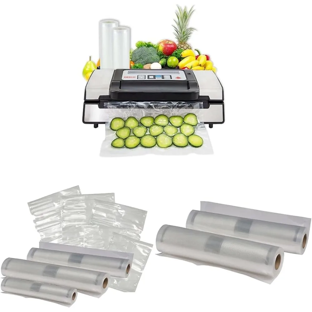 

Deluxe Food VS-12 Vacuum Sealer, 130 Watts & VS-07V Vacuum Sealer Bag Variety Pack&Vacuum Sealer Bags 8" x 20" Kitchen Appliance