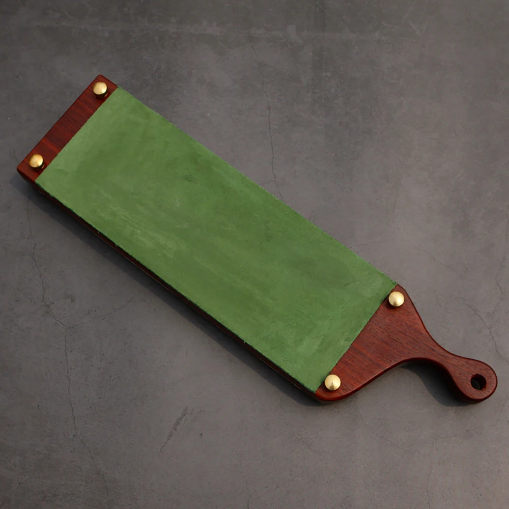 Professional Hardwood Double-Sided Cowhide Leather Sharpening Strop Knife  Razor Polishing Board with 8PCS Detachable Brass Nail - AliExpress