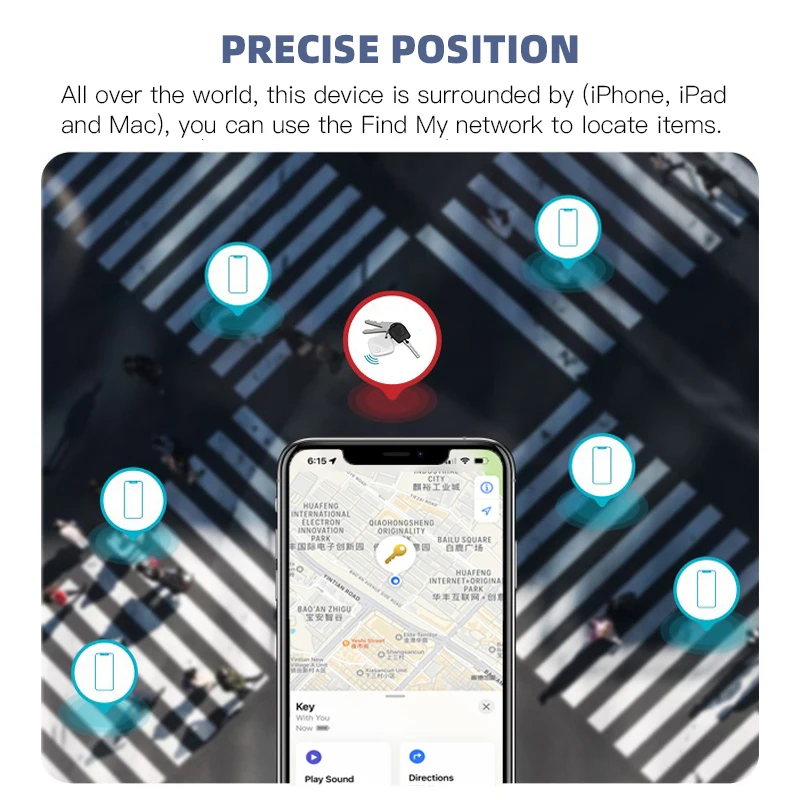 Anti Lost Tracker Smart Bluetooth GPS Work for Apple Find My APP ITag MFI Rated Car Key Pet Kids Finder