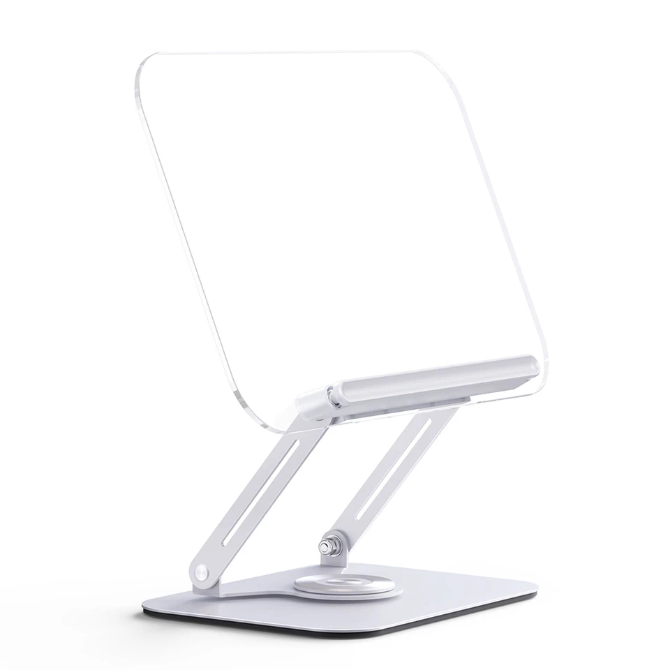 Adjustable Acrylic Desktop Book Stand with Rotating Base