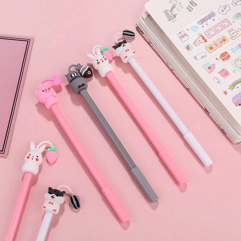 

24 Pcs Creative Animal Horn Neutral Pen Cute And Cute Pet Park Water Gel Pen Small Fresh Student Signature Award