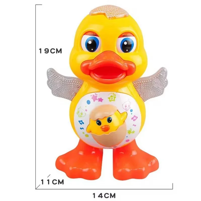 Electric Dancing Duck Funny Blink Eyes Flashing Light Shake The Body Cute Musical Cartoon Animal Educational Toy Children Gift