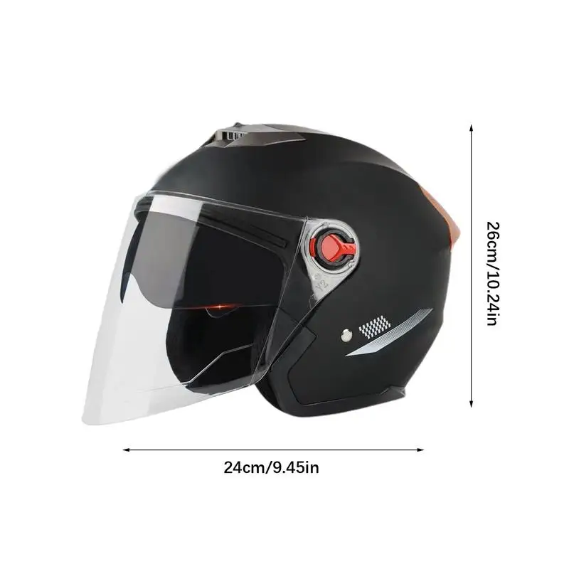 Motocicleta Open Face Meio Capacete para Homens, Lente Dupla, Equipamento Correndo, Motocicleta