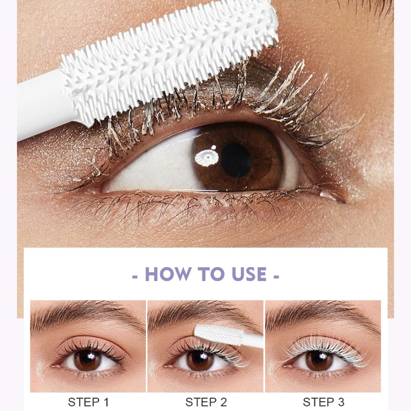 2pcs Long And Curling White Mascara, Water-resistant And Sweat-proof, With No Clumping Or Smudging On The Lashes._voghion.com