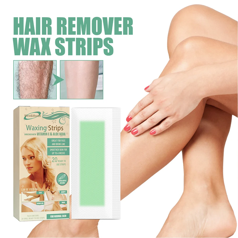

20 Sheets Hair Removal Tool Wax Strips Waxing Wipe Sticker For Face Leg Lip Eyebrow Body Hair Removal Strip Waxing Paper
