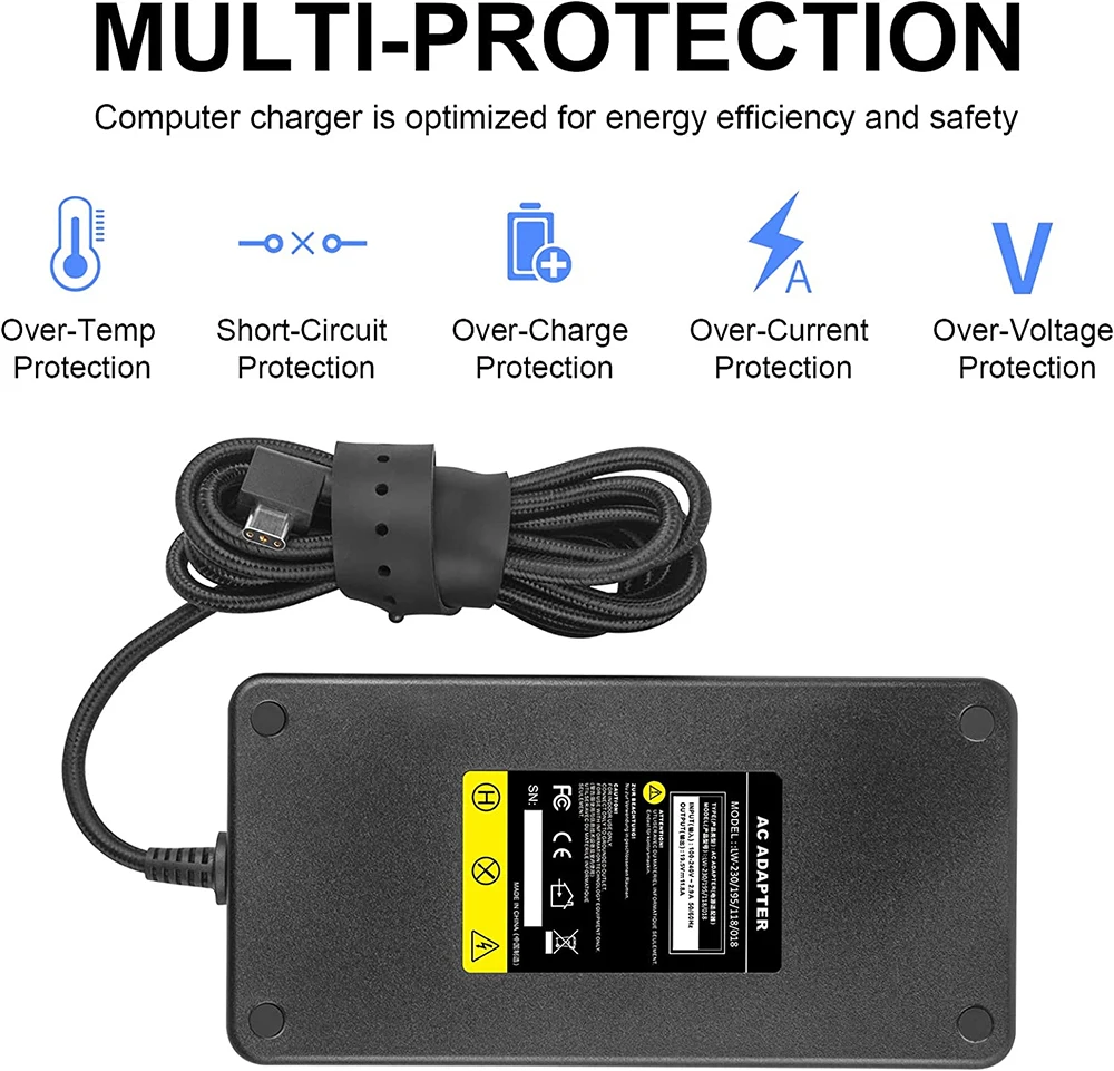 Adaptador de Alimentação Razer 230w para Carregador Razer Blade 14 15 Pro17 230w - Imagem 4