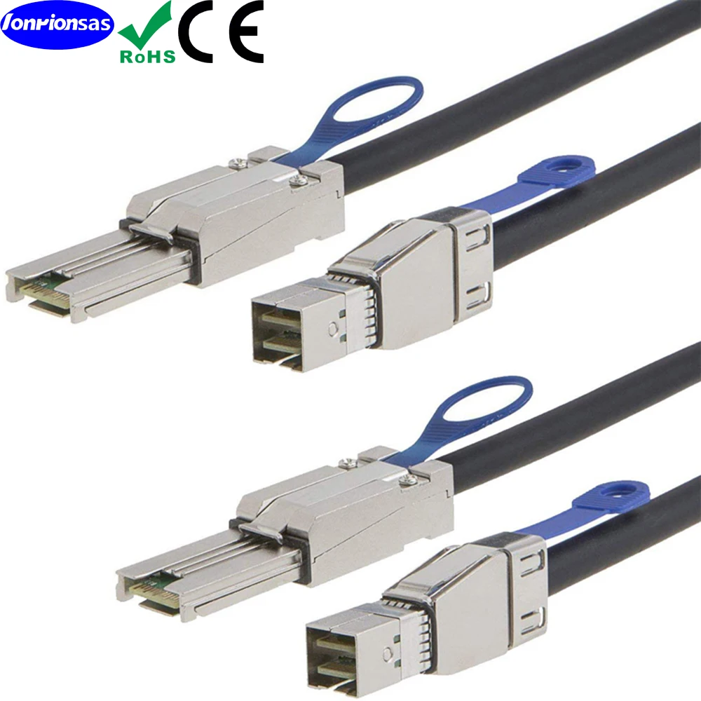 LONRIONSAS Mini SAS 4X SFF-8088 to Mini SAS 고밀도 HD SFF-8644 데이터 서버 레이드 외부 케이블