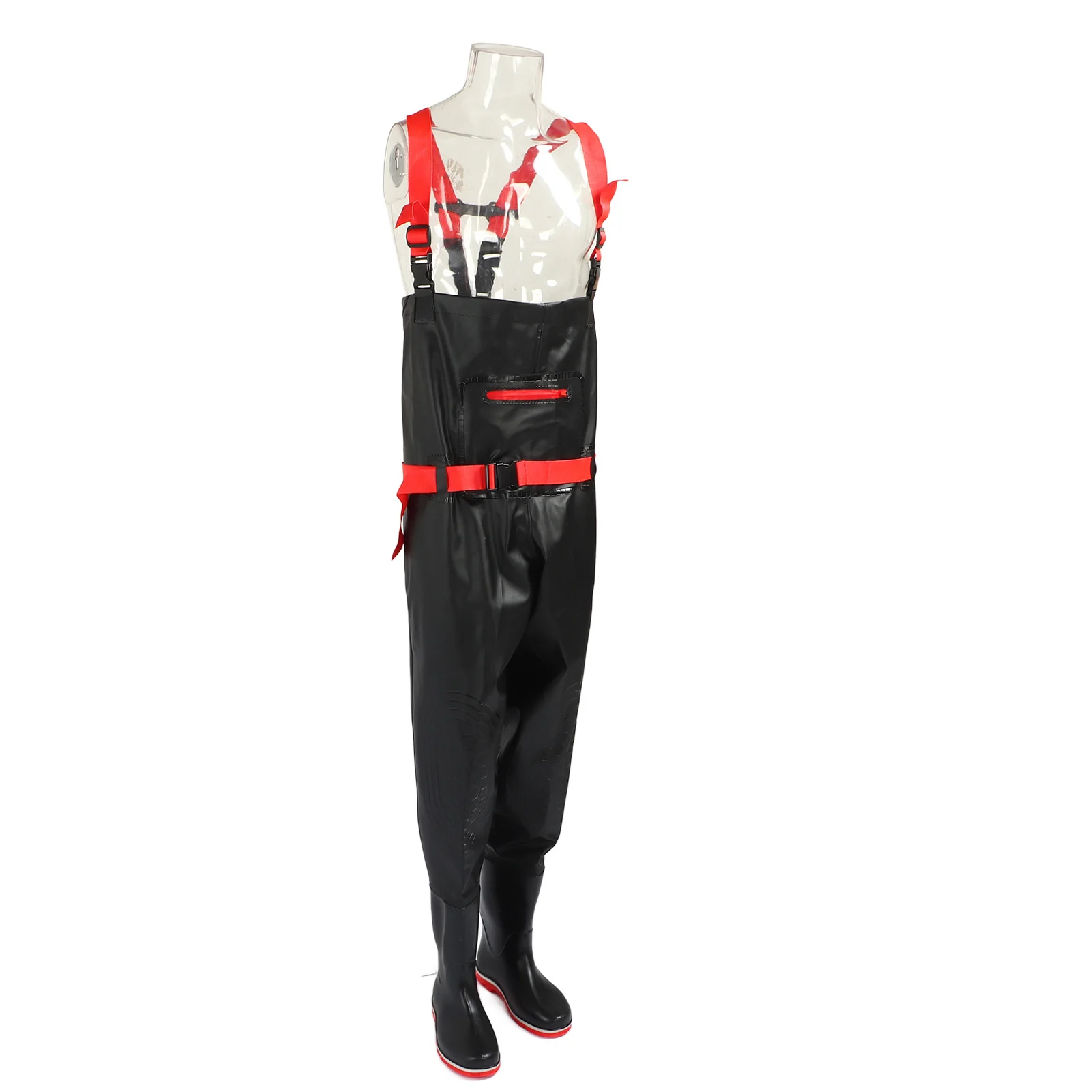 Chest Wader PVC Lightweight Waterproof Fishing Wading Pants with Anti Slip Boots for Men Women Bootfoot Wader Chest Wading Pants