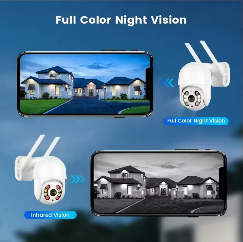 Outdoor V360pro 5MP 4K WiFi Security Camera, Full Color Night Vision, IP Smart Video Surveillance CCTV Home Monitor 5
