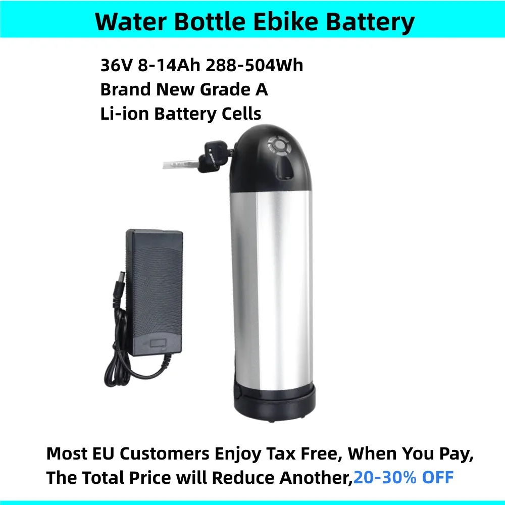 US EU Free Tax New Kettle type 36V 10Ah Electric Bicycle Battery