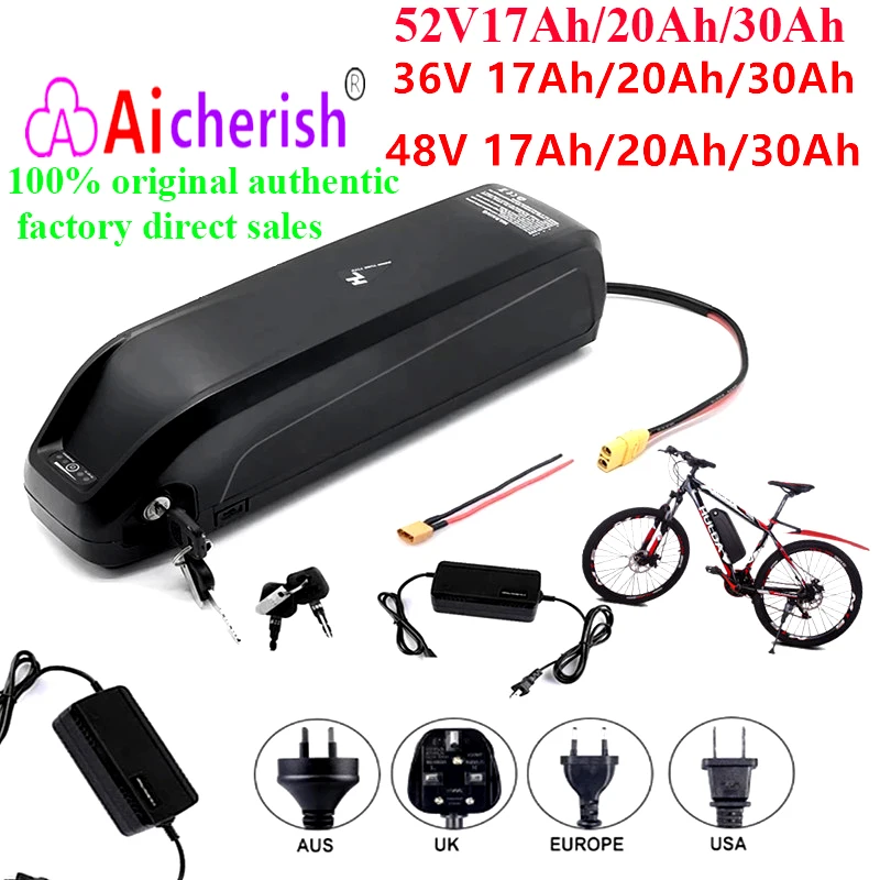 Ebike Battery 48V 20AH 36V 10AH 52V 17AH Electric Bike Samsung Lithium ion 18650 Cells Pack Fit for E Bike Bafang Motor