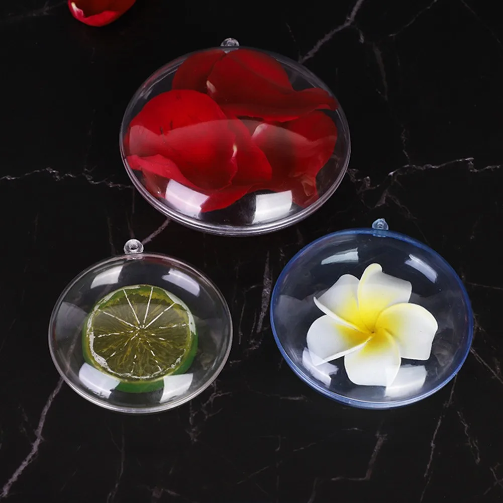 

10X Plastic Clear Flat Ball Home Decor Wedding Candy Christmas Gifts Box 7-11cm Balls Merry Christmas Decorations For Home 2022