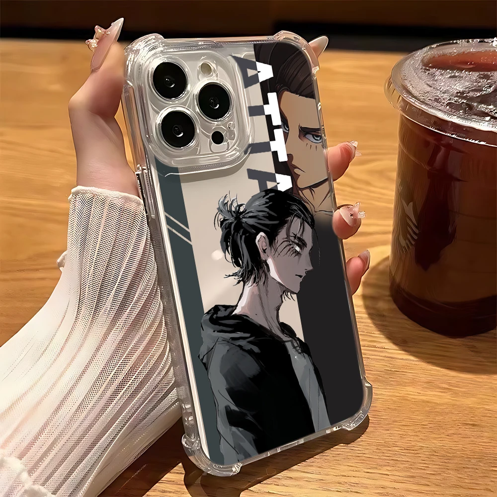 Premium Anime-Inspired Transparent Phone Case - Attack on Titan Edition