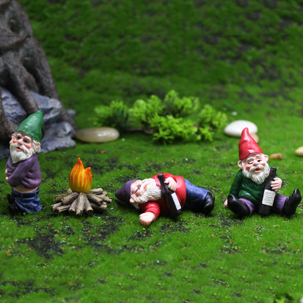 Creative Gnome Dwarf Art Sculptures Mini Dwarf Funny Miniature Micro Landscape Outdoor Figurine Ornament Tabletop Lawn Porch Dec resin statue,resin handicraft ornaments,garden statue,resin ornament,resin ornaments,garden decoration,animal ornaments