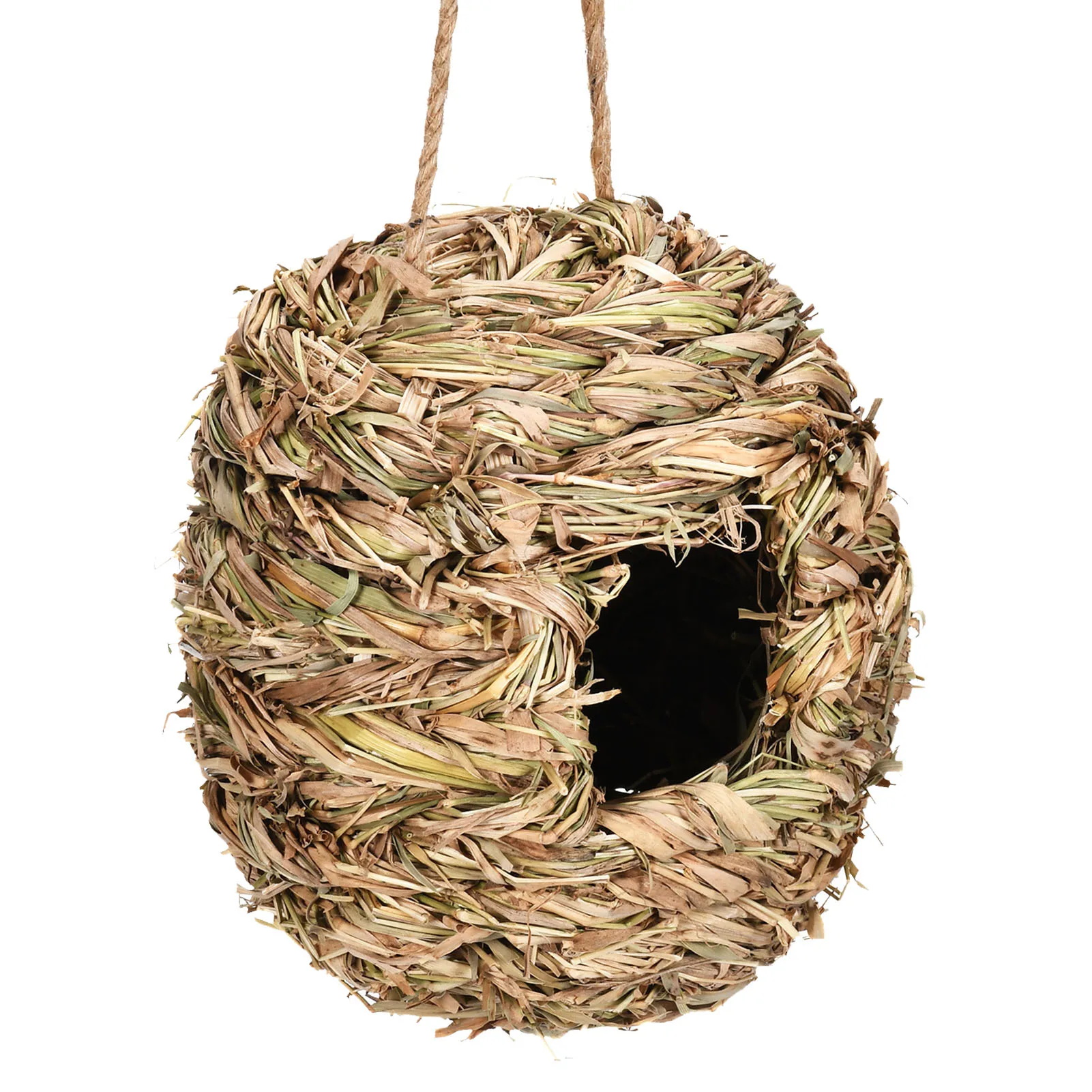 

Natural Grass Hummingbird House For Outside Hand Woven Straw Rope Bird Nest Bird Nest Roosting Pockets Hideaway For Chickadee