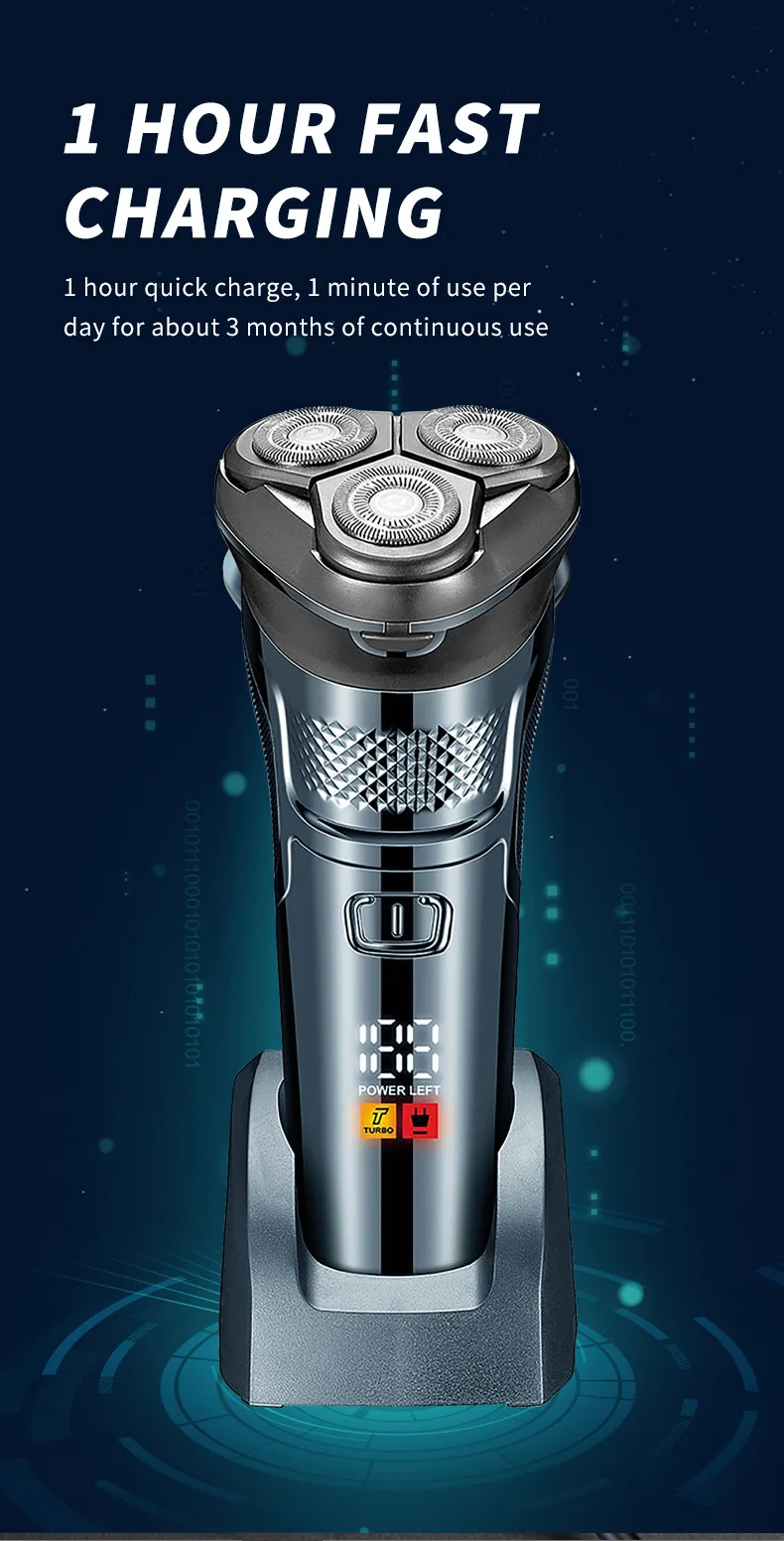 Electric Shaver For Men 3d Flexible Heads Rechargeable Trimmer_voghion.com