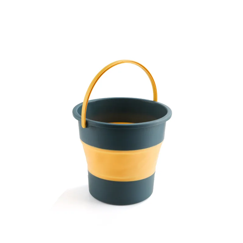 Folding Bucket 5/10L Silicone Bucket for Fishing Promotion Folding Bucket Car Wash Outdoor Fishing Supplies Square Bathroom Kitchen Camp