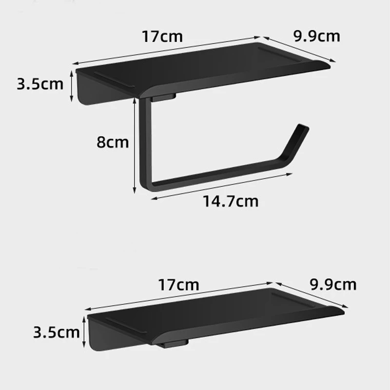 Toilet Paper Holder Toilet Paper Rack Toilet Roll Holder Tissue Holder No Punching Self-Adhesive Bathroom Tissue Paper Holder Plastic Easy Installation Roll