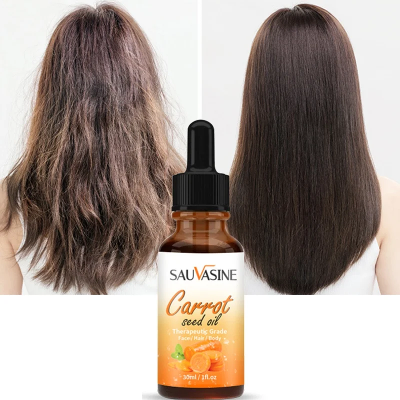 

Sdattor Carrot Seed Oil Remove Dark Spots Freckles Correction Smooth Dry Knotted Hair Natural Skin Care Serum 30ml