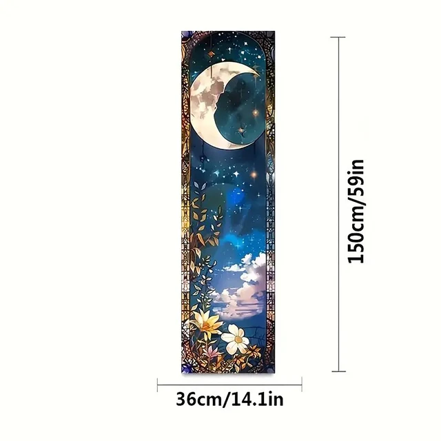 Plantes florales tableau tapisserie verticale soleil et lune tenture murale référence illustration art botanique tapisserie fleurs décor à la maison 6
