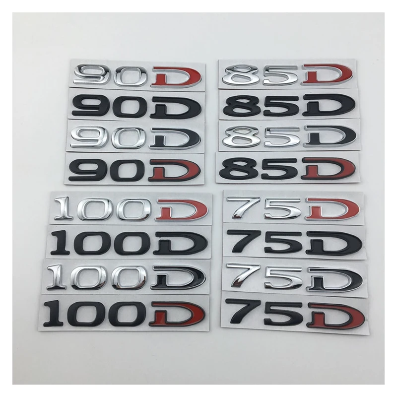 

3D Car Trunk Sticker Rear Badge for Tesla Model 3 ModelS ModelX Roadster 75D 85D 90D 100D Letter Logo Emblem Styling Accessories