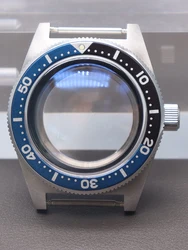 Premium Silver 40mm Diving Watch Case with Alloy Bezel and AR Sapphire Glass - NH35 NH36 34 38 (NO.10 Glass Back)