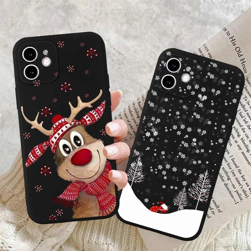Festive Holiday-Themed Shockproof Silicone Phone Case Cover