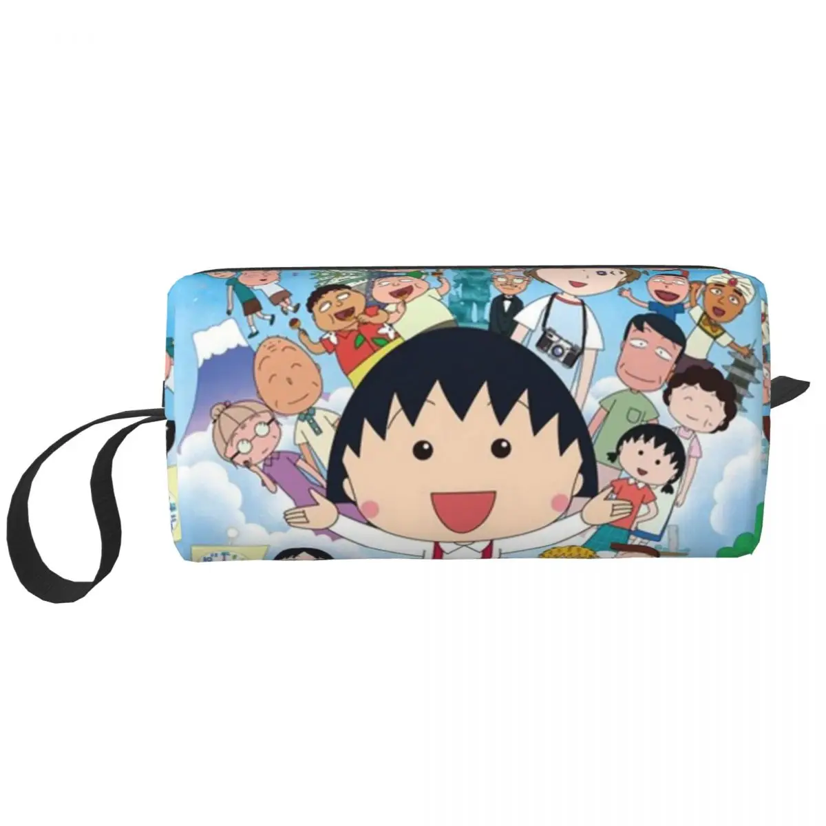 

Chibi Maruko Chan Cartoon Anime Makeup Bag Travel Cosmetic Bag for Men Women Sakura Kyoko Toiletry Bag Dopp Kit