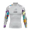 New Men's Surfing Diving Swimsuit Funny Rash Guard Long Sleeve Tight Swimming T-shirt Beach UV Protection Swimwear GYM Rashguard 1