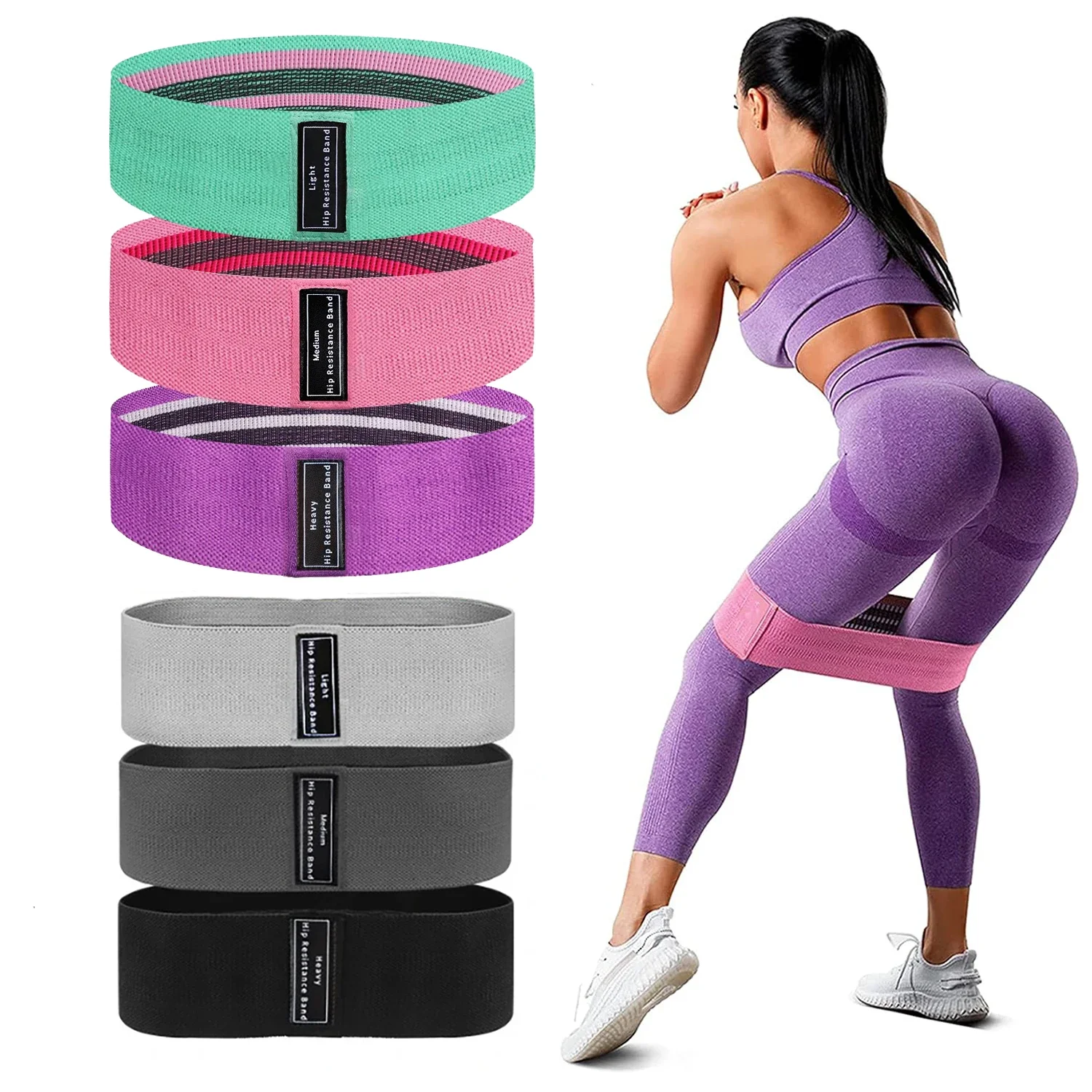 Anti-Slip Resistance Hip Booty Bands Squat Glute Workout Non-slip Trainer Thick Stretch Fitness Strips Loops Yoga Equipment resistance bands resistance band resistance strap