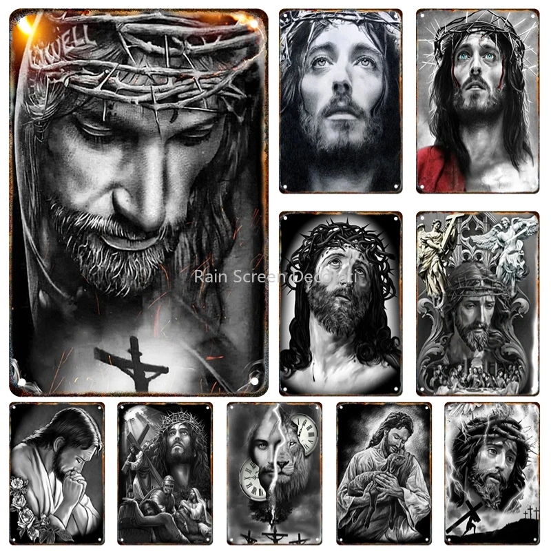

Jesus Christian Tin Painting Metal Signage Easter Vintage Poster Home Bedroom Man Cave Christian Muslim Wall Decorative Panels 1