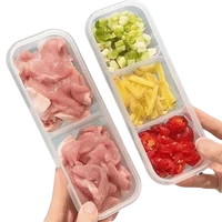 Boîte de conservation alimentaire transparente avec couvercles transparents, empilable, pour réfrigérateur, 3/2 compartiments 5