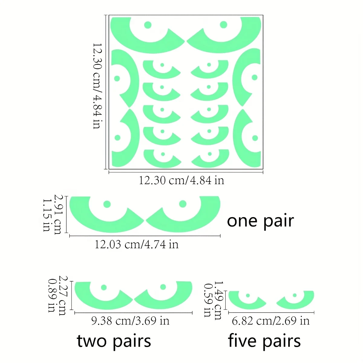 8 Pairs Glow in The Dark Halloween Eyes Window Clings Removable Luminous Fluorescent Window Sticker Halloween Wall Decal