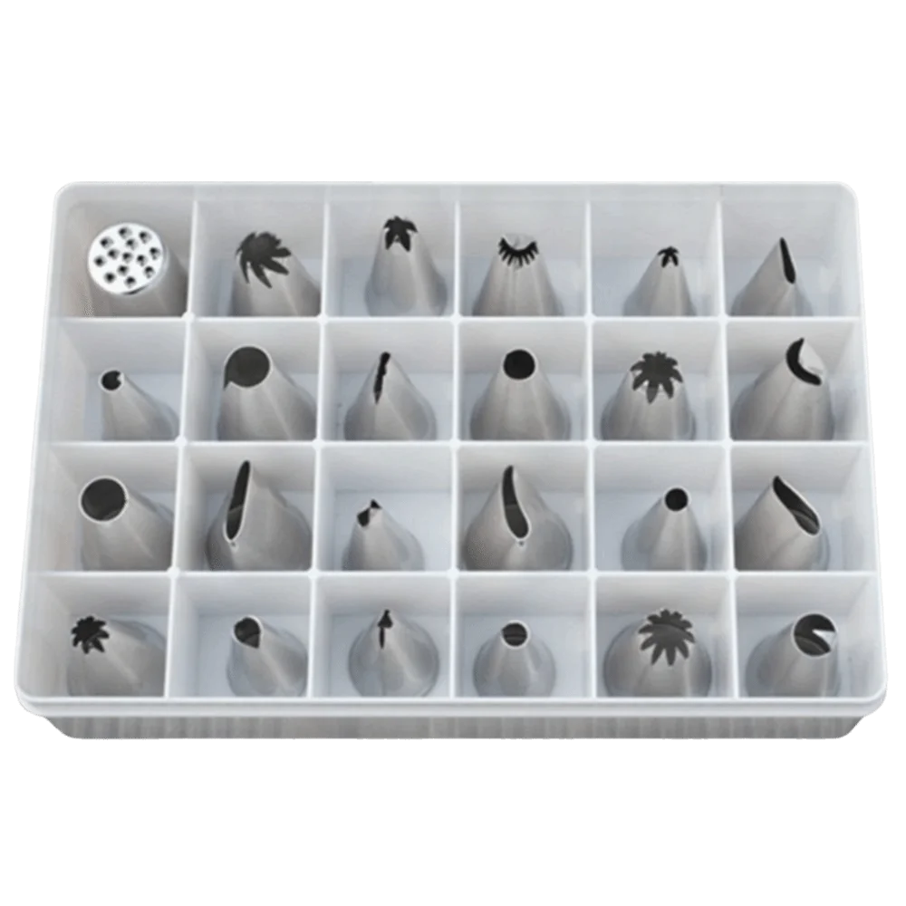 Description Picture 6 of item24PCS Steel Cake Decorating Nozzles Set DIY Baking Tool Icing Piping Tip Multi Style Creative Flower Frosting Nozzles