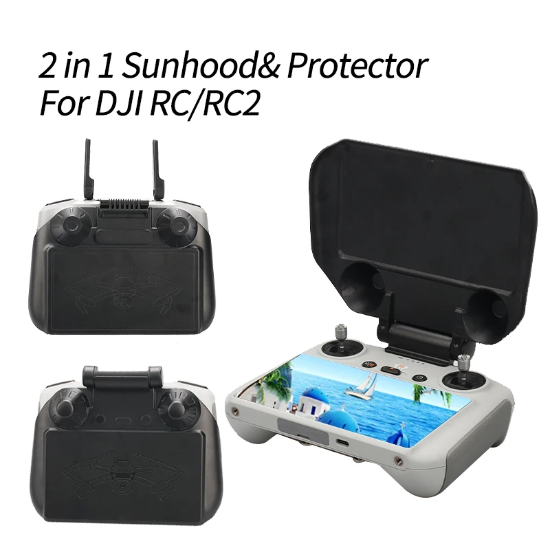 

2 In 1 Screen Hood Protector For DJI Air 3/Mavic 3/Mini 4 Pro/3 Pro Remote Controller Sun Hood Sunshade Cover For DJI RC/RC 2