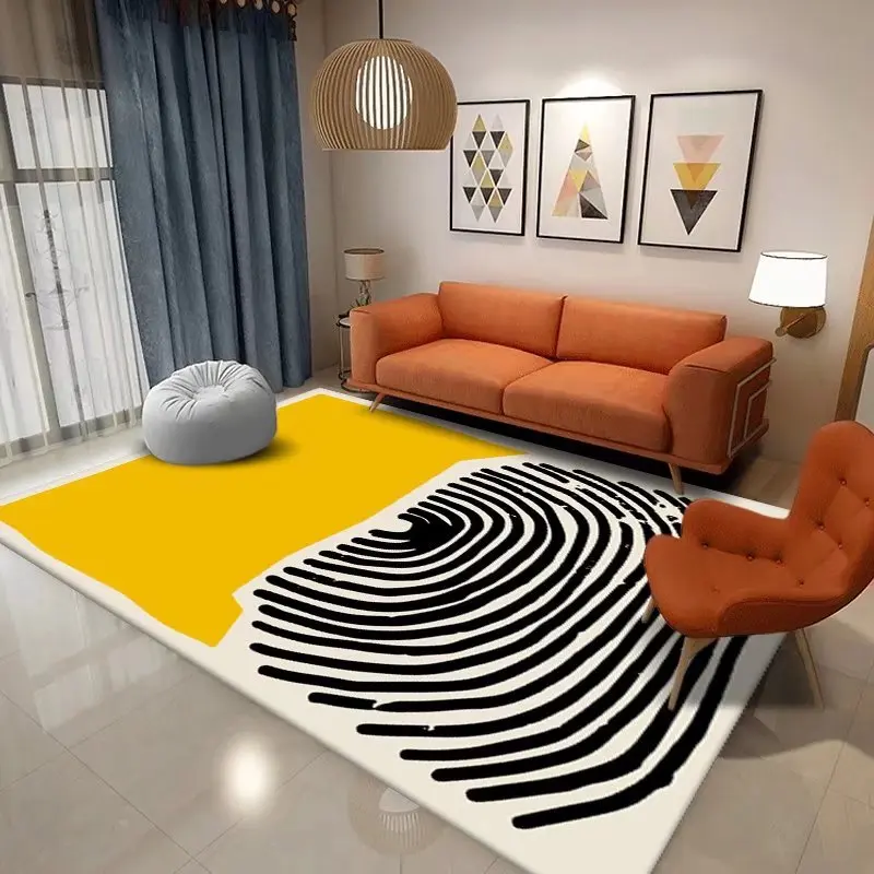 Modern Minimalist Rugs for Bedroom Abstract Carpets for Living Room Easy Care Non-slip Cloakroom Rug Large Area Lounge Carpet