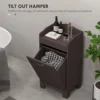 Homcom 31" Tilt Out Laundry Hamper, Free Standing Home Organizer Hamper, Bathroom Storage Cabinet, Coffee 4