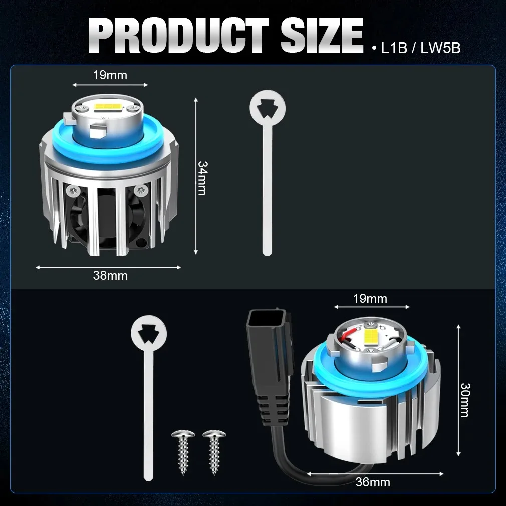 LED 안개등 전구 L1B LW5B 노란색 흰색 듀얼 빔 후진등 초고휘도 포커스 플러그 앤 플레이 자동차 전후방 라이트 개조