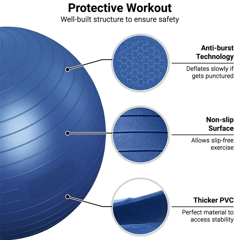 65/75/85cm Yoga Ball Gym Equipment Bodybuilding Yoga Pilates Accessories Explosion-proof Balance Ball Rehabilitation Exercise