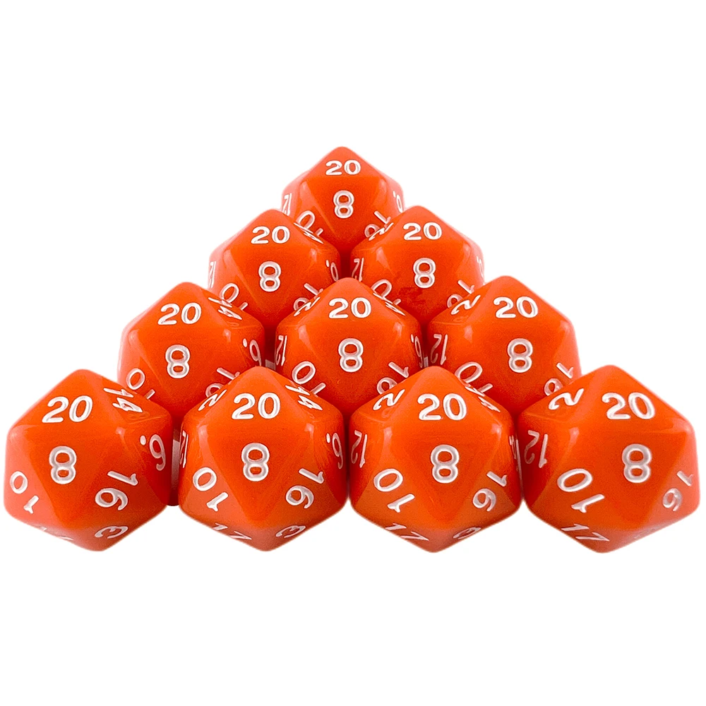 Dice Set D20 Polyhedral Dice 19.7mm TRPG DND Digital Dice Game Set 20 Sides 10Pcs for Party Board Game, Game Dice, Dice Set